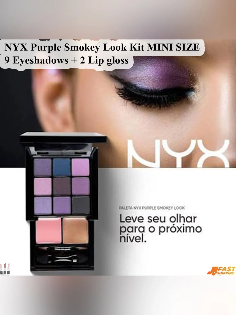 NYX Purple Smokey Look Kit – Lavender, Plum & Pink Hues with 2 lip glosses